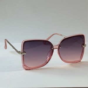 Elie Tahari Oversized Butterfly Pink Gold Gradient Sunglasses TH863 RSX